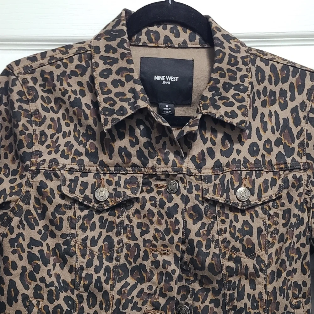 Nine‎ West Sarah Denim Jacket In Tan Bengal Bonanza Small